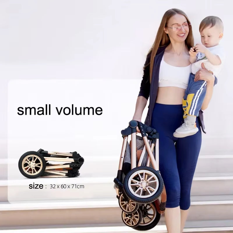 New 3 in 1 Baby Stroller High Landscape Carriage Light Newborn Pram Shock Proof Two Way 2 in 1 Kid Car Baby Comfort Cart 2025