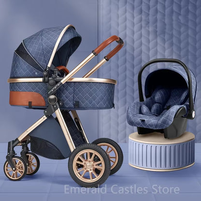 New 3 in 1 Baby Stroller High Landscape Carriage Light Newborn Pram Shock Proof Two Way 2 in 1 Kid Car Baby Comfort Cart 2025