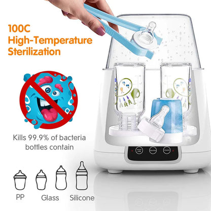 Baby Bottle Sterilizer 6 in 1 Multi Function Automatic Intelligent Thermostat Baby Milk Bottle Disinfection Baby Bottle Warmer