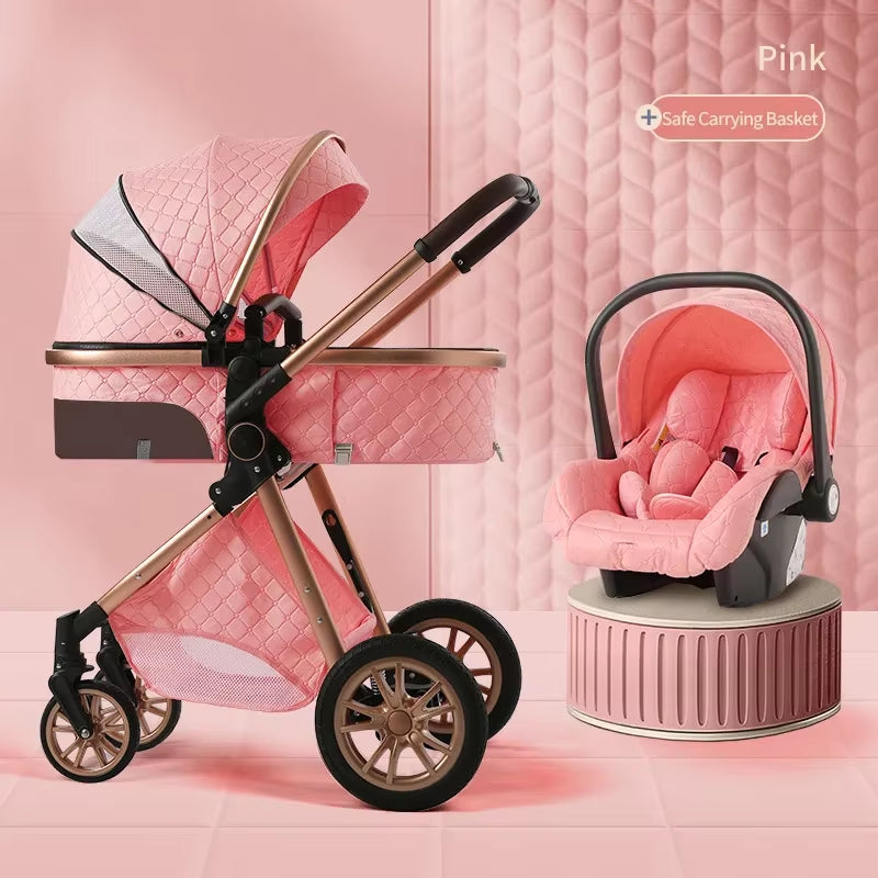 New 3 in 1 Baby Stroller High Landscape Carriage Light Newborn Pram Shock Proof Two Way 2 in 1 Kid Car Baby Comfort Cart 2025