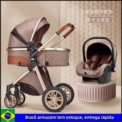 New 3 in 1 Baby Stroller High Landscape Carriage Light Newborn Pram Shock Proof Two Way 2 in 1 Kid Car Baby Comfort Cart 2025