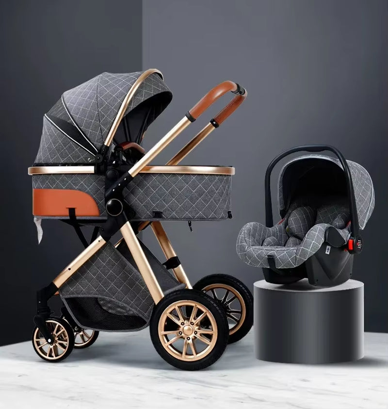 New 3 in 1 Baby Stroller High Landscape Carriage Light Newborn Pram Shock Proof Two Way 2 in 1 Kid Car Baby Comfort Cart 2025