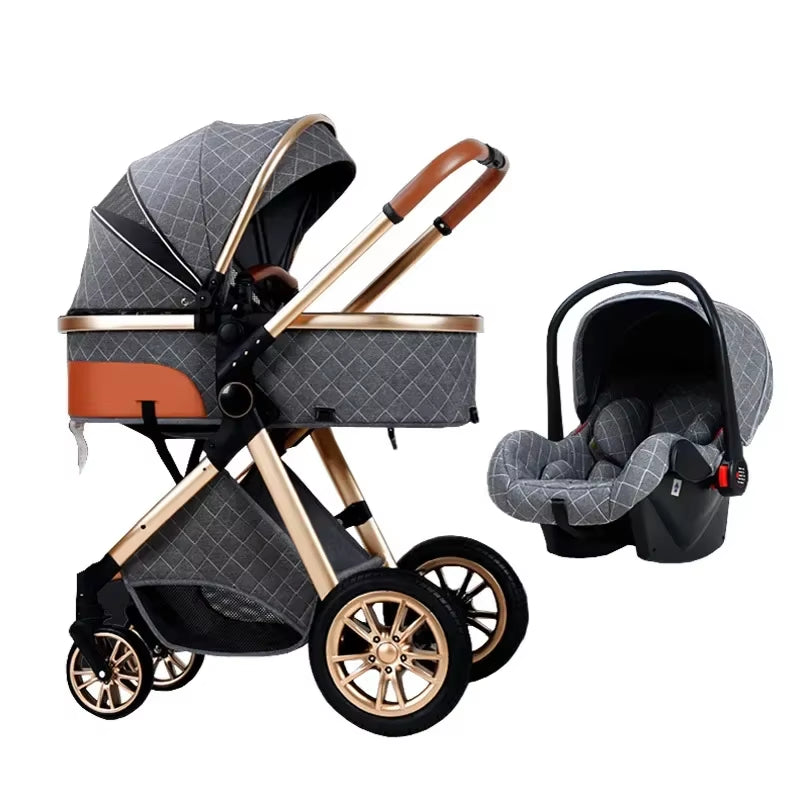 New 3 in 1 Baby Stroller High Landscape Carriage Light Newborn Pram Shock Proof Two Way 2 in 1 Kid Car Baby Comfort Cart 2025