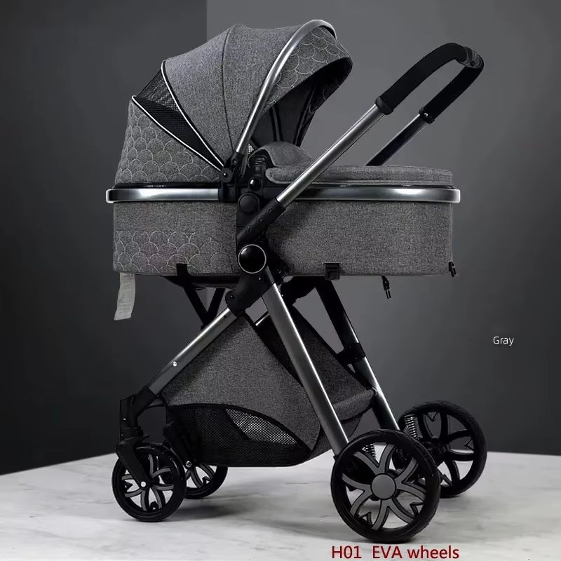 New 3 in 1 Baby Stroller High Landscape Carriage Light Newborn Pram Shock Proof Two Way 2 in 1 Kid Car Baby Comfort Cart 2025